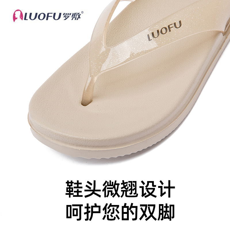 Holgazán de suela gruesa flip-flops zapatos de mujer hogar desgaste al aire libre nuevo verano cuña vacaciones flip-flops zapatos de playa