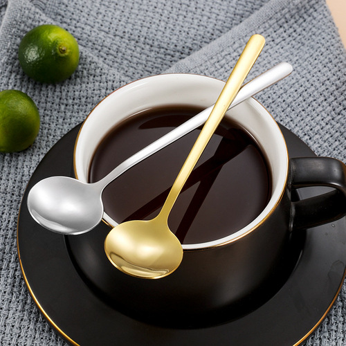 304 stainless steel small round spoon coffee spoon bird's nest tremella spoon honey dessert wedding souvenir mixing spoon gift