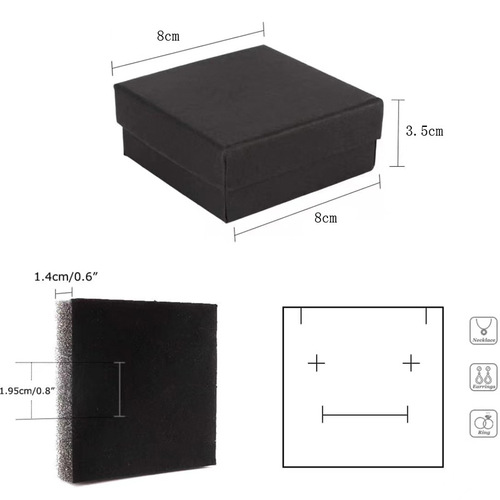 Cross-border black and white slanted flip-top gift box, dropshipping necklace, ring, earring, pendant, jewelry box, wholesale