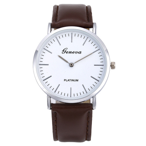 GENEVA Geneva Strap Watch Two-Handed Men's Watch Women's Watch Student Quartz Watch