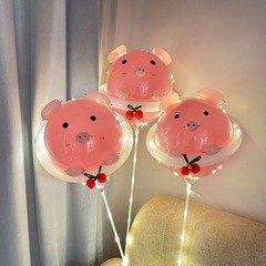 Balloon stall wholesale Internet celebrity pig transparent wave luminous flying pig material package night market set manufacturer dropshipping