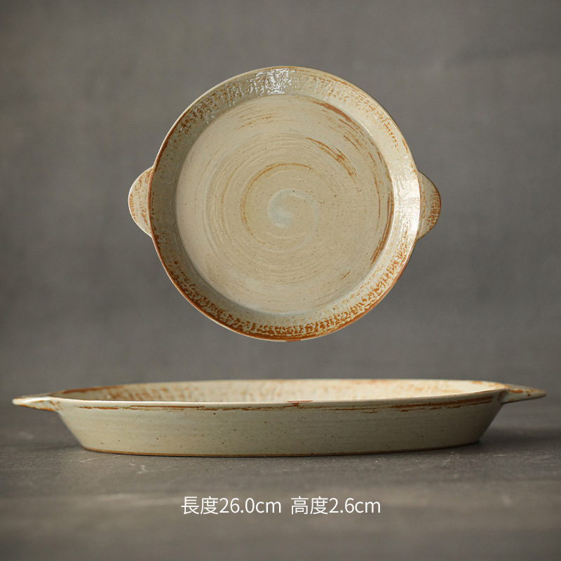 Platos de cerámica vintage japonés, plato de pasta de cerámica, plato de filete creativo, plato de ensalada casera, plato de comida occidental