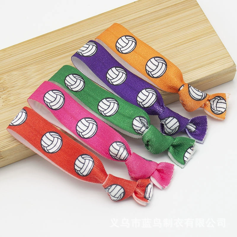 В наличии 1,5 см волейбольный узор резинка мяч узлом веревка для волос опорный браслет входной ремешок на запястье эластичная веревка