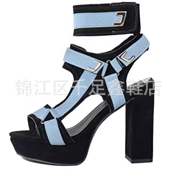 Производители внешней торговли новые летние европейские и американские пряжки рыбий рот толстый каблук Водонепроницаемая платформа толстое дно Супер Высокий каблук женские сандалии