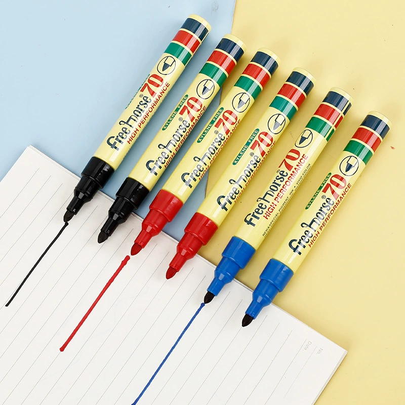 60 free shipping 70 single heads must not rub the black red and blue label marker pen oil pens, the pen, big pen, thick head