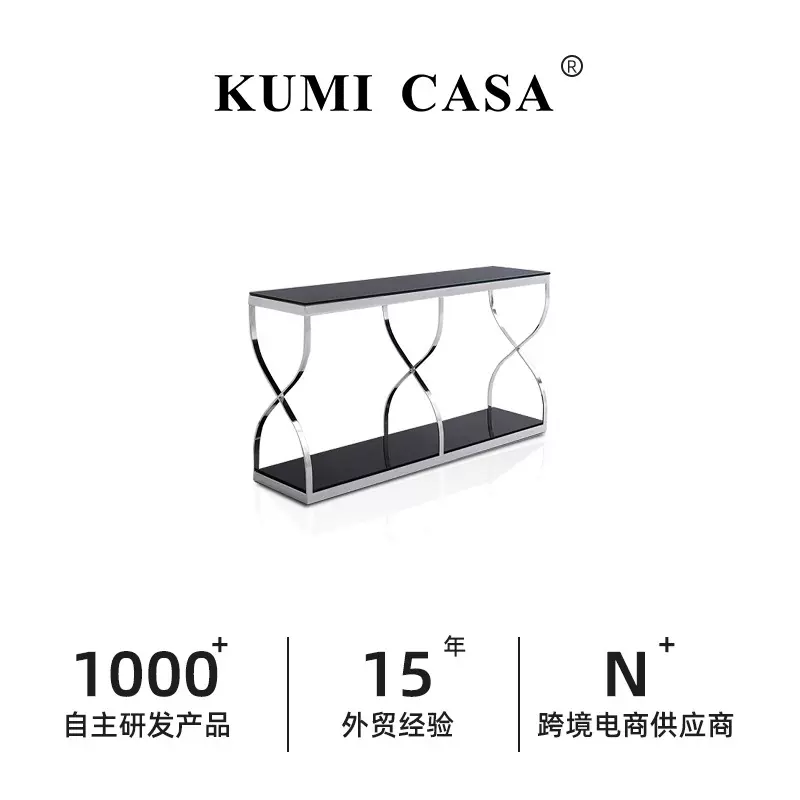 轻奢极简玄关柜现代简约客厅过道玄关台设计师岩板入户端景台定制