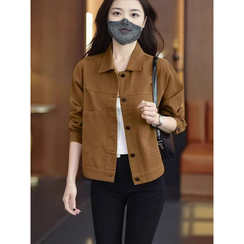 短款宽松亮色牛仔外套女2025春季新款休闲设计感显瘦夹克流行上衣|undefined