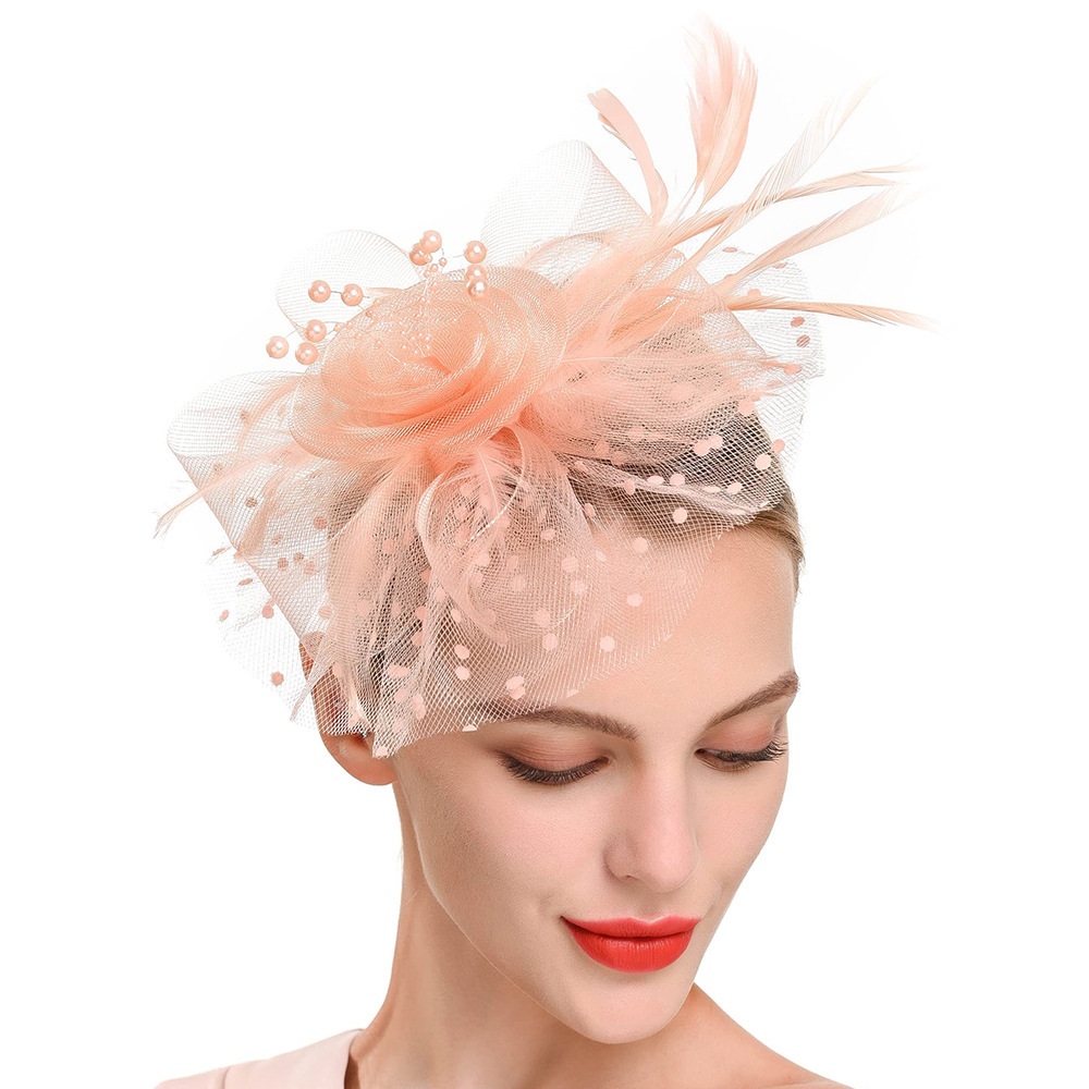 Retro Flower Gauze Feather Party Headpieces display picture 2