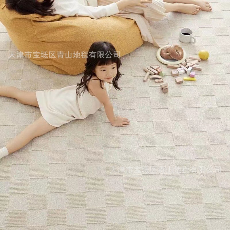 新西蘭羊毛地毯客廳奶油色浮雕工藝意式簡約高端輕奢臥室耐髒地墊