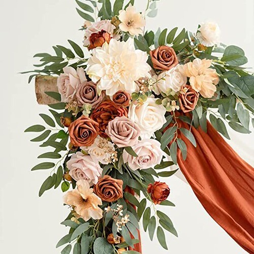 Amazon Wedding Arched Archery Four-Piece Suite Artificial Flower Welcome Plaque Fake Flowers Outdoor Decoration Flower Art Scene Decoration