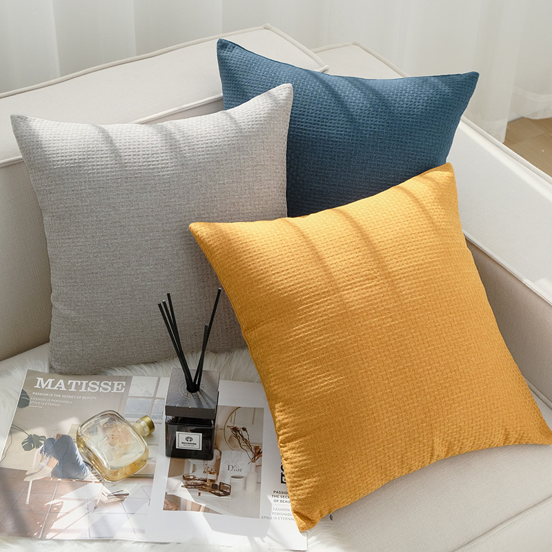 Nordic rattan pattern linen pillow cushion sofa large pillow headgear square living room sofa pillow wholesale