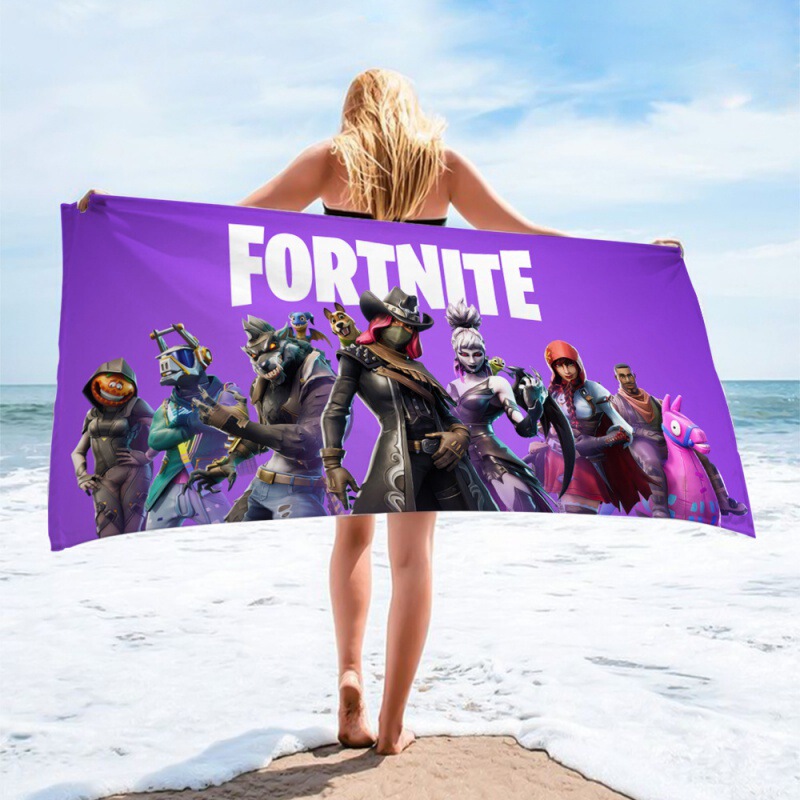 Bastion night hot game custom rectangular beach towel microfiber printing craft towel