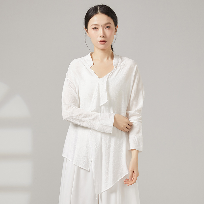 New Modern Dance Practice Clothing Tops, Dance Shirts, Loose and Flowing Women's Dance Shirts, Performance Costumes