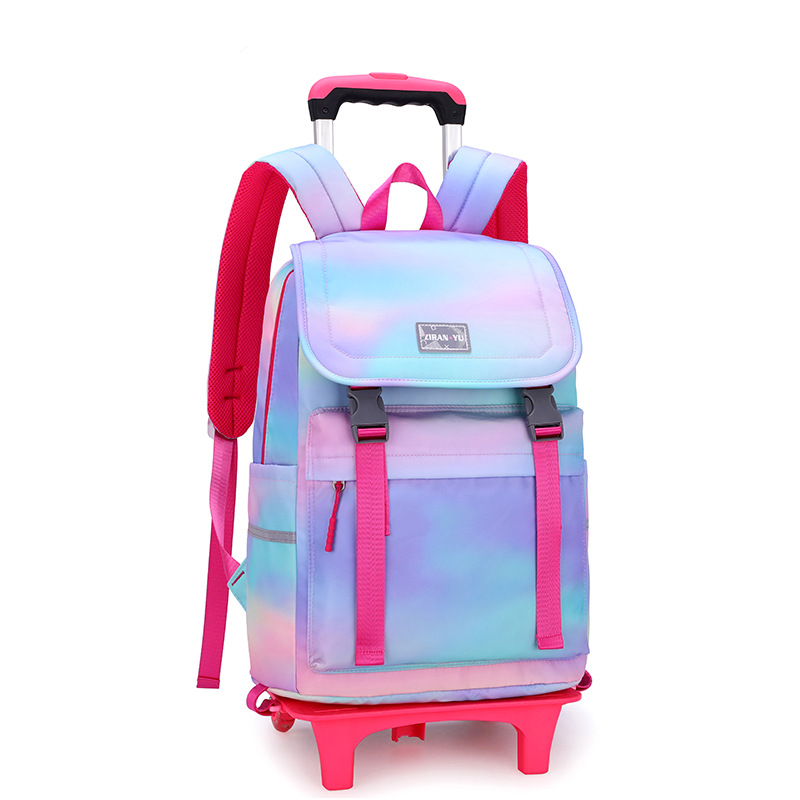 Estudiante de escuela secundaria de estilo coreano hombres y mujeres subiendo escaleras Schoolbag impresión estudiante de escuela primaria trolley grado 2, 3, 4, 5, 6