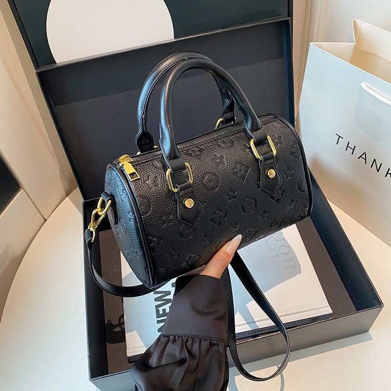 Fashion Printed Handbag Large Capacity Versatile Commuter Boston Bag For Women Luxury Single Shoulder Crossbody Bag - Thumbnail 8