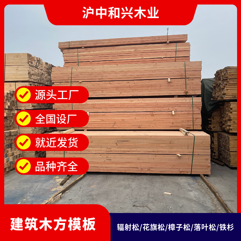 厂家供应白松建筑木方铁杉工程木方花旗松工地木方桥梁方建筑木方