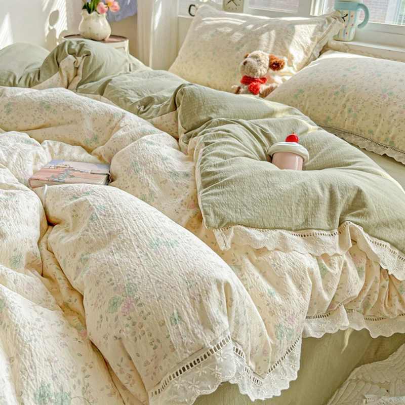 Категория A, комплект из четырех предметов для матерей и младенцев, чистый хлопок, новая кровать 2025 года, двухслойное марлевое пододеяльник, комплект из трех предметов для общежития