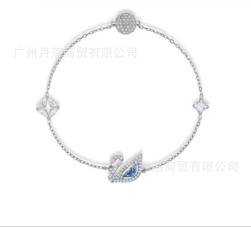 Shijia 1; 1 ペアバージョングラデーションブルーレッドピンクホワイトブラックスワンブレスレット女性用スワロフスキースワンブレスレットメーカー発送|undefined