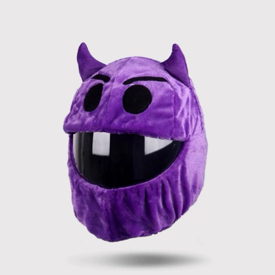 Scratch-resistant Plush Headgear Full Helmet | Motosiklet dəbilqələri - devil-purple