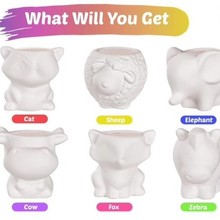 跨境卡通素烧DIY多肉花盆 创意儿童手工桌面盆栽 外贸亚马逊热销