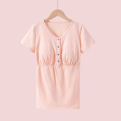産後の授乳綿の前ボタンの半袖の潮のお母さんの授乳服の夏服の上着のゆったりしている妊婦の授乳服のtシャツの大きいサイズは底を打ちます。