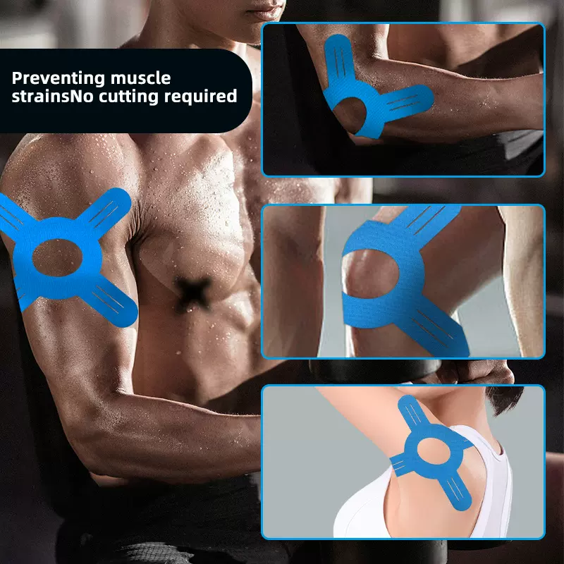 跨境预切X型异形肌肉贴篮球健身大腿肩部膝盖运动支撑肌内贴绷带