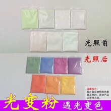 现货紫外变色遇光变粉注塑印花玩具UV油墨光变颜料感光变色粉批发