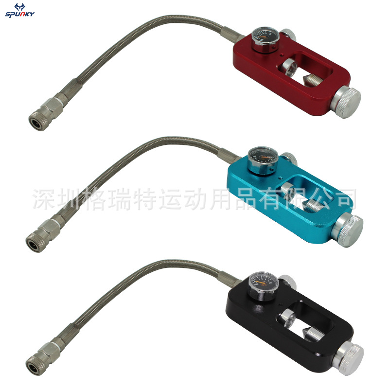 Scuba diving潜水试气阀门CO2多颜色水肺方块带10寸高压铁氟龙管