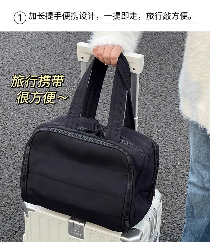 2025 新しい分割化粧品バッグ女性のダブルオープンワイドオープン大容量ハイエンド旅行ポータブルトイレタリーバッグ収納袋|undefined