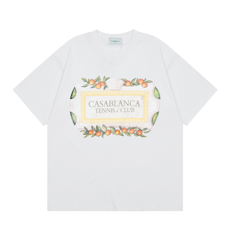クロスボーダーカサブランカ夏新作カサドリームゲートプリント男女兼用ルーズ半袖Tシャツ純綿|undefined