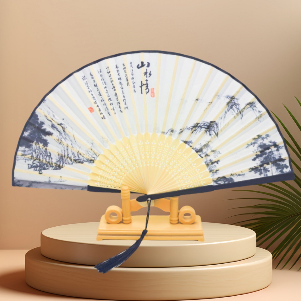 Ventilador plegable chino antiguo ventilador de seda de mujer ventilador plegable de estilo chino ventilador de mujer Hanbok bambú clásico pequeño ventilador danza