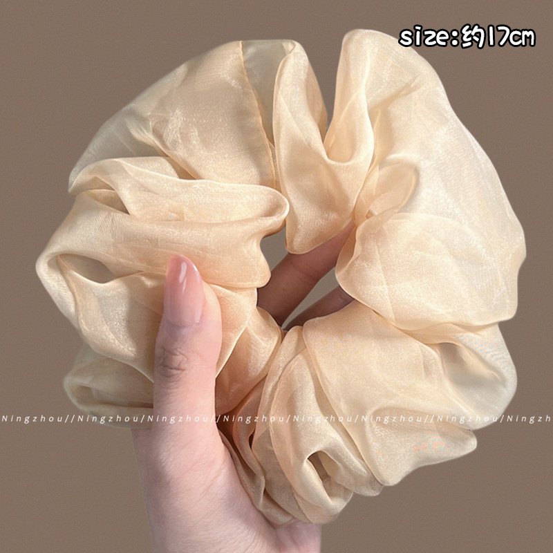 2026 nuevo estilo coreano super grande anillo de pelo intestino grande niñas de alto nivel de sensación de cabello de flores cuerdas de cabello de cordón de goma adornos para el cabello