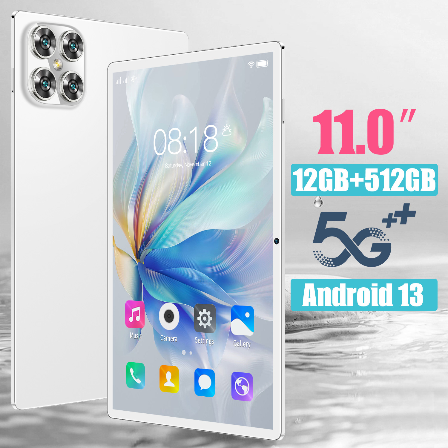 5G Tablet New Android Full Screen Laptop Tablet 2-in -1 with Bluetooth Headset IPS Screen