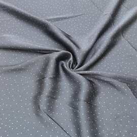 雾霾蓝白波点印花布料顺滑垂坠服装缎面手工DIY发饰0.1CM圆点面料