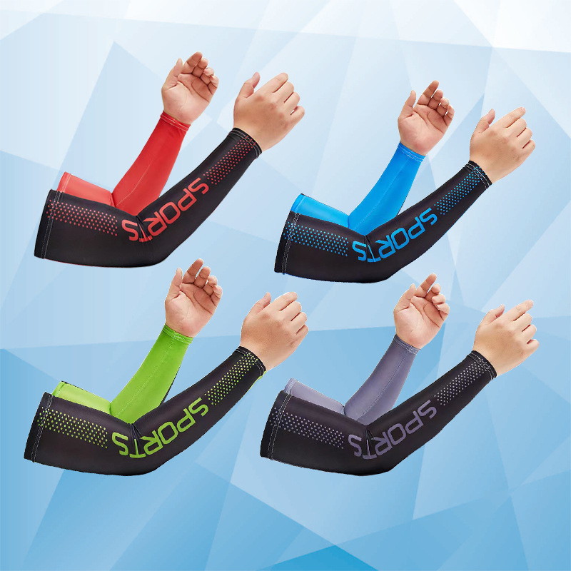 Protección solar manga de hielo para hombres y mujeres manga fresca verano multicolor conducción de seda de hielo manga de protección del brazo máscara de protección uv