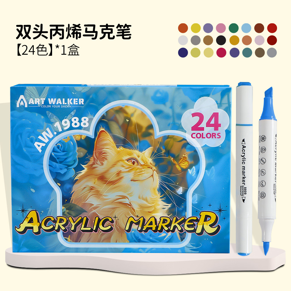 ARTWALKER acrílico marcador bolígrafo de cabeza suave doble conjunto de 36 colores impermeable DIY estudiantes pintores de color bolígrafo graffiti