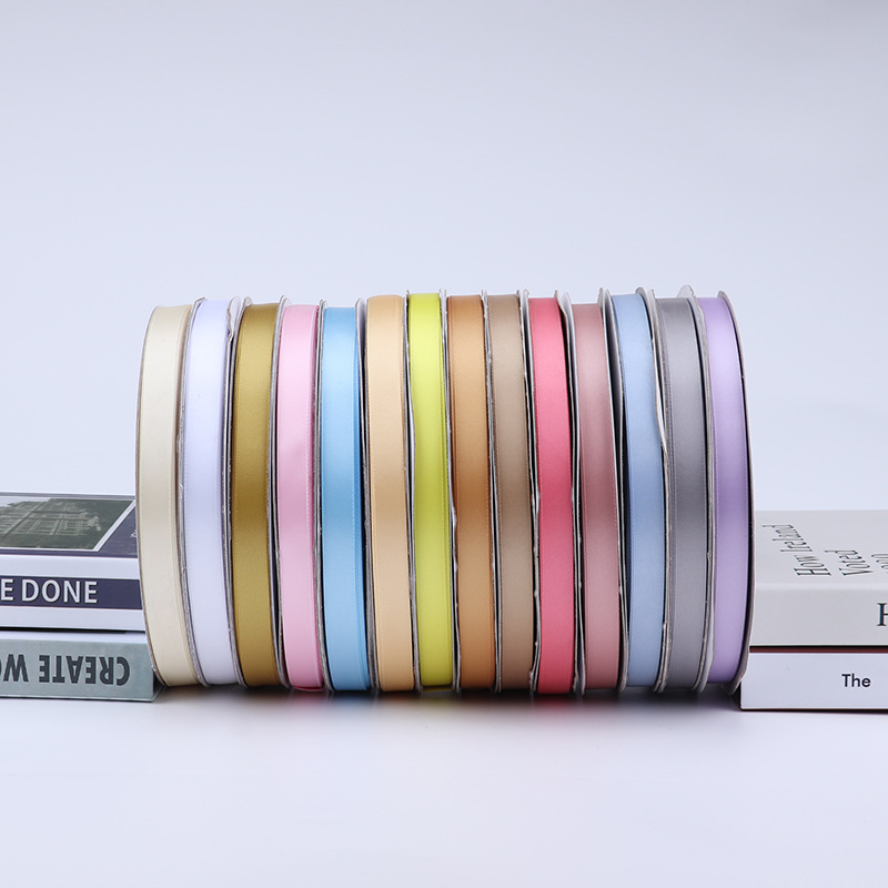 1,2 cm de doble cara de poliéster con arco cinta de DIY boda ramo de fruta fresca caja de regalo accesorios de embalaje de satén