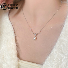 平安结绳结淡水珍珠吊坠项链女轻奢小众高级感s925纯银锁骨链饰品