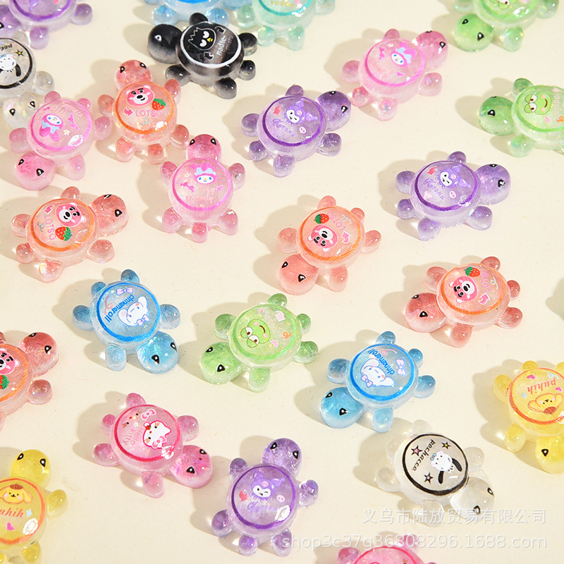 Mini decoración de tortuga, tortuga, cara a cara, campeón de tortuga luminoso, la misma artesanía de resina, regalo de moda