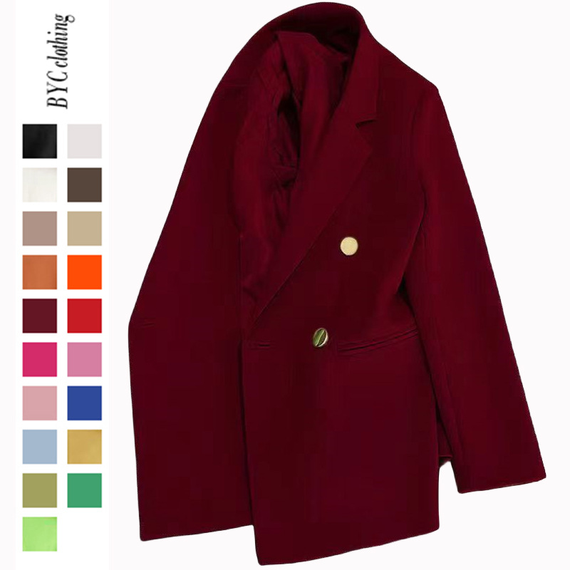 2026 New Year of the Dragon Red Blazer Small Suit Jacket Simple Versatile Commuting Korean Style Amazon Wholesale