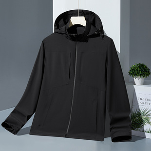 Cross-border Entity Men's Windbreaker Spring and Autumn Windproof Waterproof Breathable Mountaineering Fishing Clothing Outdoor Sports Hooded Jacket
