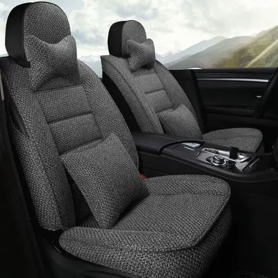 Car Seat Cushion, Universal for All Seasons, New Summer All-Inclusive Seat Cover, Linen Fabric Car Seat Cushion, Fully Enclosed Seat Cover