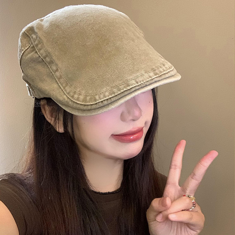 Solid color spring summer Japanese retro beret