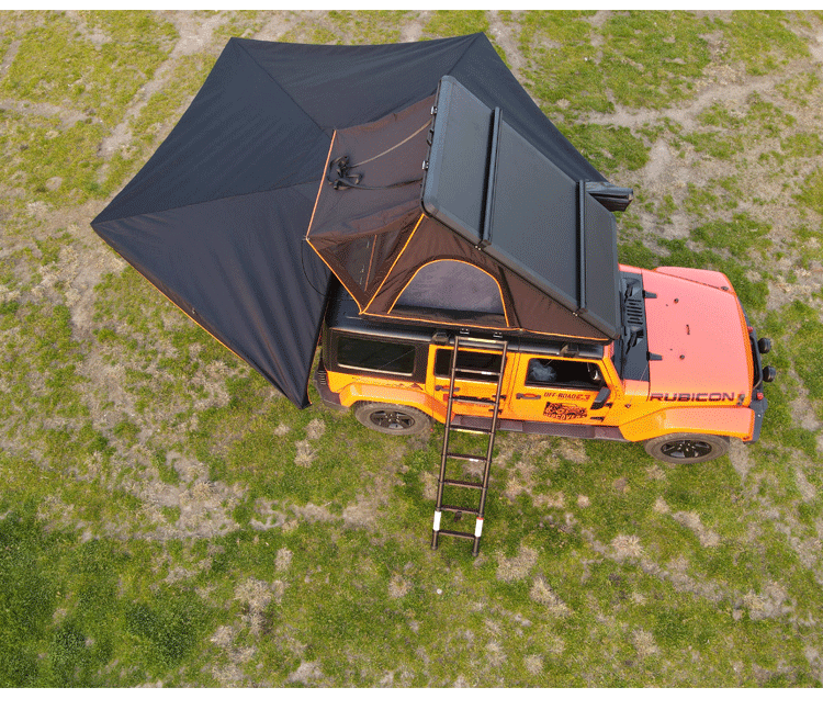 Customized Car-Mounted Tent Camping Equipment Automatic Triangular Aluminum Alloy Hard-Shell Triangular Diagonal Support Car Roof Tent