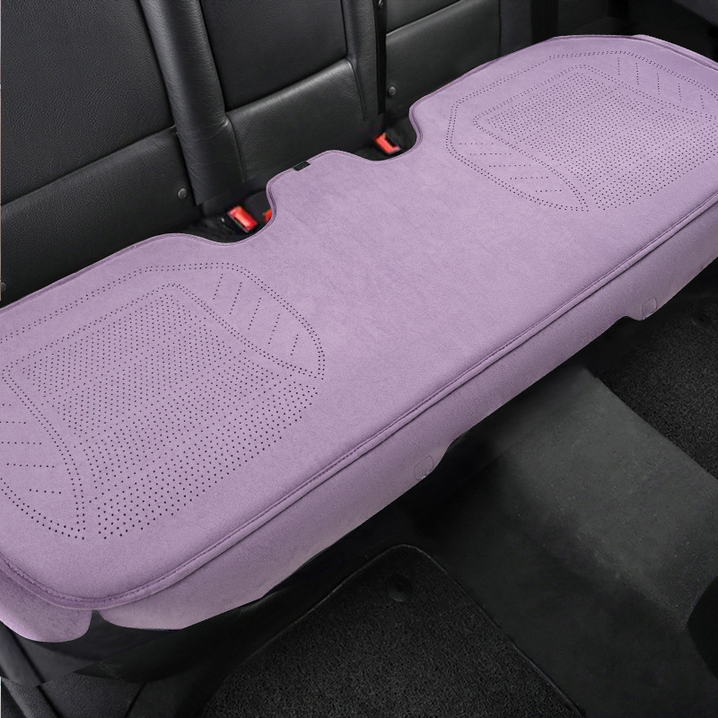 Suede Base: Universal Seat cushion, seat cover - latex-suede-purple-rear-row-long-seat