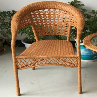 Bold Double Tube Rattan Chair Leisure Chair Backrest Chair Household Single Single Woven Chair Outdoor Balcony Simply Pin