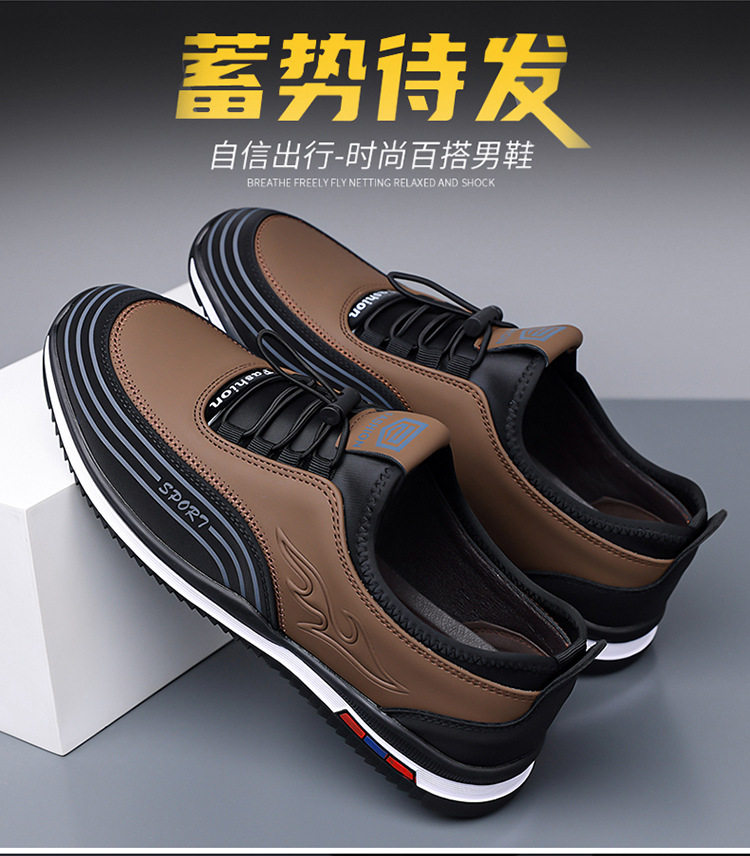 Giày nam sneaker lười thoáng khí đế mềm phong cách công sở — màu nâu, đen chi tiết 3