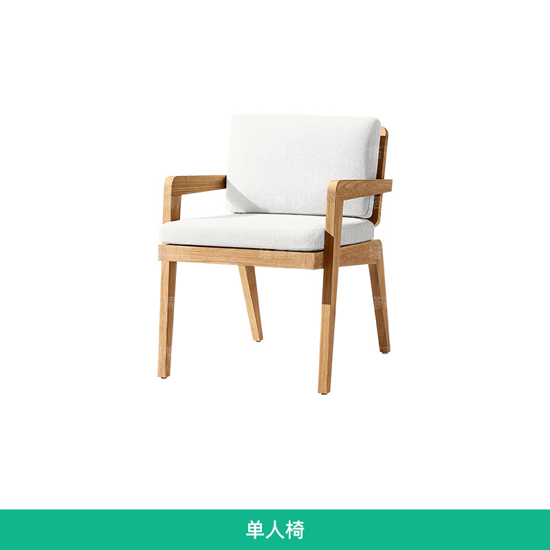 Mesas y sillas de teca para exteriores, muebles de diseño impermeables y resistentes al sol para terraza y patio, juego de mesa y sillas de madera maciza para jardín y villa. image 9
