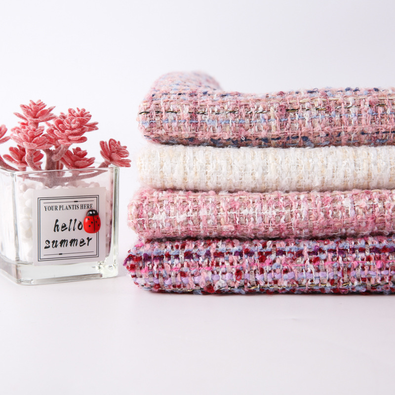 Directly from the Manufacturer: Fairy Pink Tweed Fabric, Autumn and Winter Plaid Coat, Tweed Suit Set by Junyao