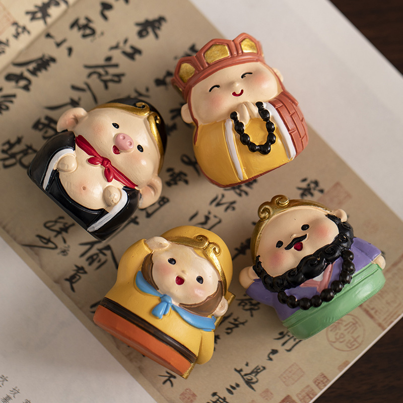 中国風西遊記師弟四人のデスクトップ人物文創小置物造景装飾工芸品創意プレゼント|undefined